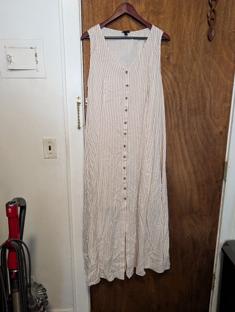 Torrid Ivory Striped Button Front/Corset Rear Maxi Dress New With Tags Size 2X